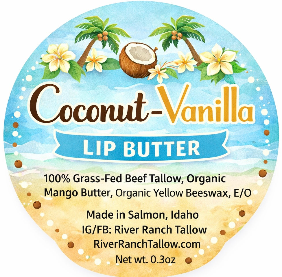 Coconut-Vanilla Tallow Lip Balm 0.3oz