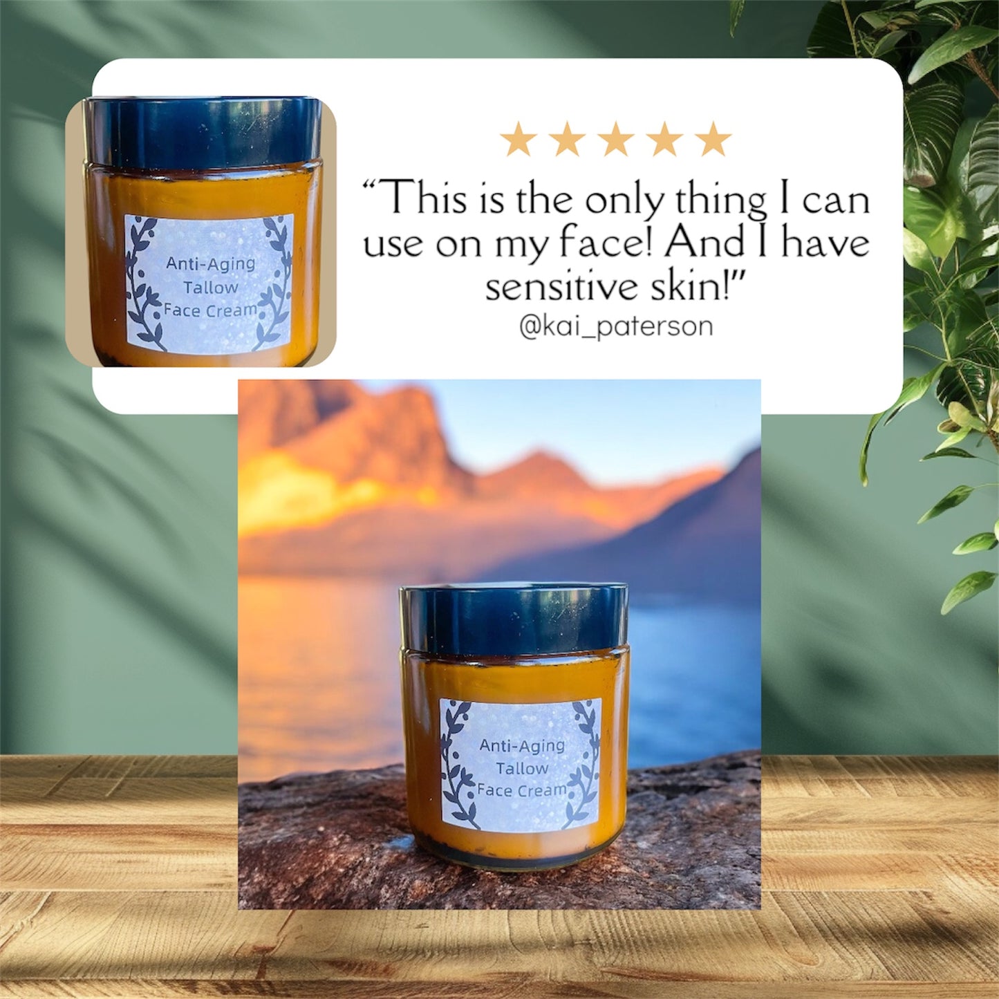 Anti-aging Tallow Face Cream - 4.2oz Glass Jar