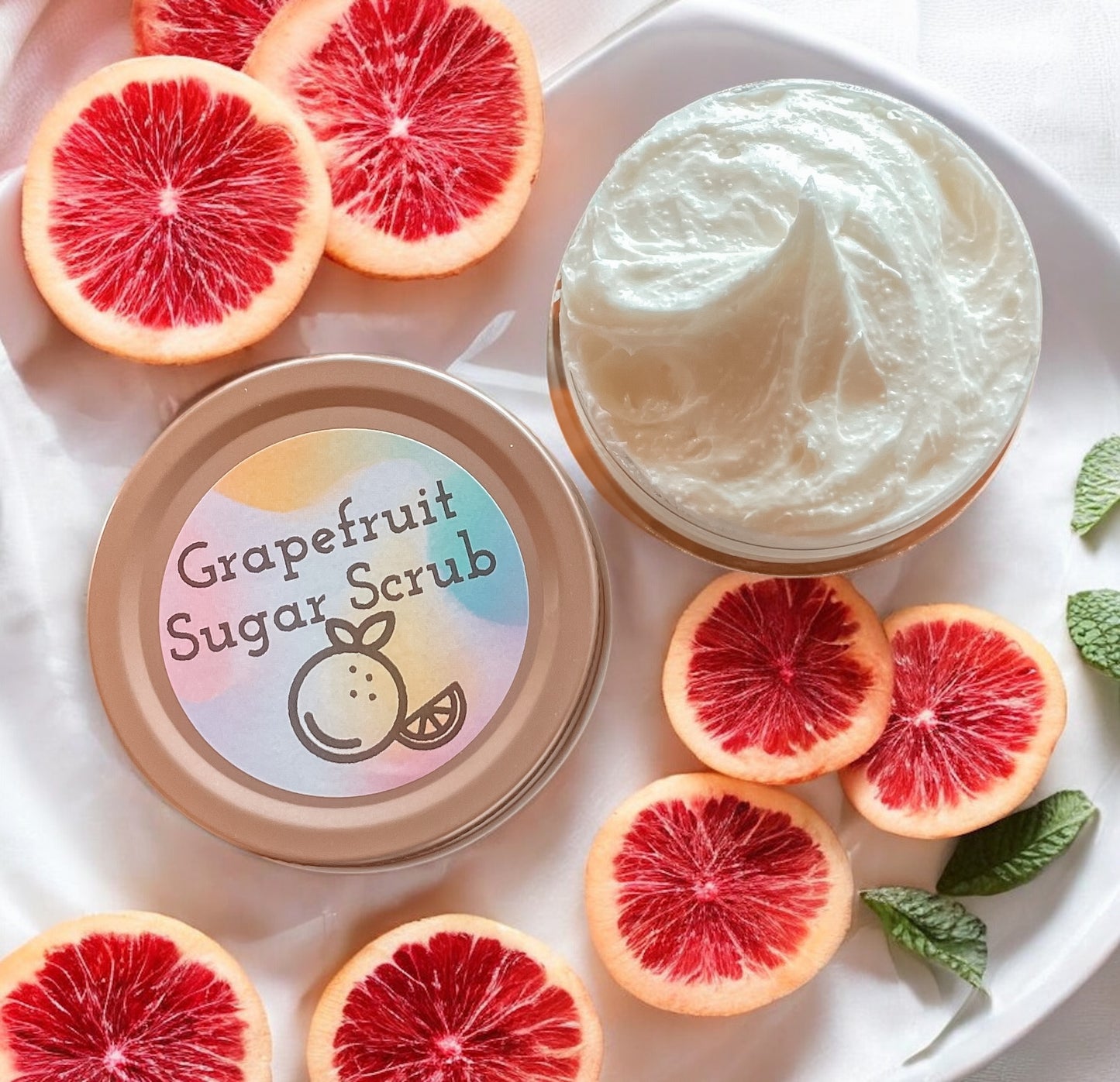 Grapefruit Tallow Sugar Scrub - 4oz. Jar