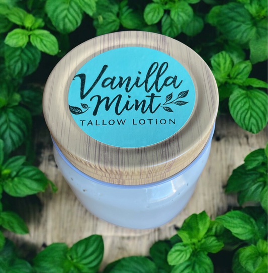 Vanilla - Mint Tallow Lotion - 8oz. Jar