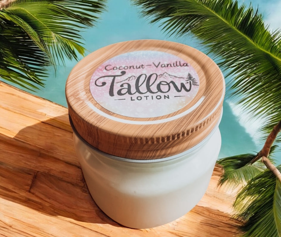 Coconut - Vanilla Tallow Lotion - 8oz. Jar
